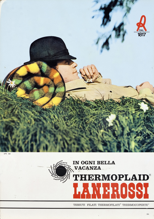   "In ogni bella vacanza thermoplaid Lanerossi", cartello pubblicitario (1960-1970)

