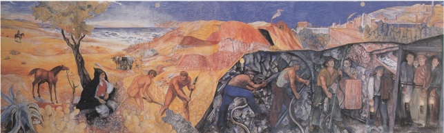   Archivio storico minerario di Igea, Murales di Aligi Sassu.
