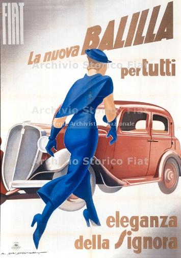   Manifesto pubblicitario della Fiat Balilla, Torino 1934 (Archivio e centro storico Fiat, Fondo iconografico).
